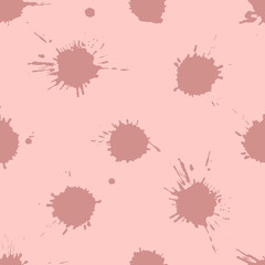 Seamless pattern, tile with inc splash, blots, smudge and brush strokes. Grunge endless template for web background, prints, wallpaper, surface, wrapping, repeat elements for design.