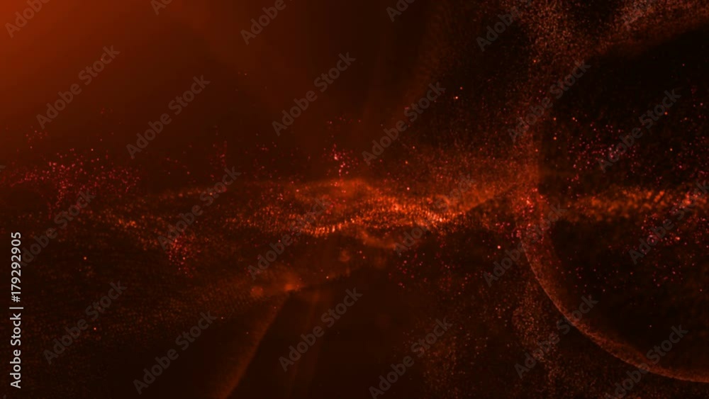 Aufkleber Red digital wave particle flow for digital display and background element
