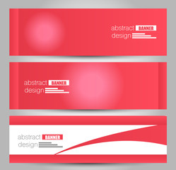 Banner template. Abstract background for design,  business, education, advertisement. Red color. Vector  illustration.