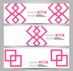 Obraz premium Banner template. Abstract background for design, business, education, advertisement. Pink color. Vector illustration.