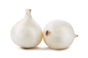 bulbs of onion on a white background