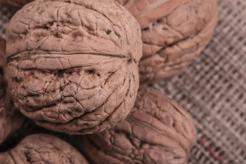 big walnuts on burlap