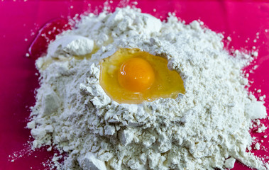 egg in flour