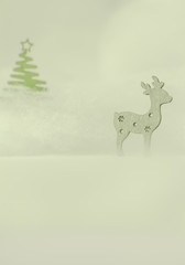 Weihnachtliches Motiv mit Holzfiguren - Platz für Text