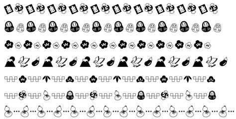 正月の飾り線　白黒