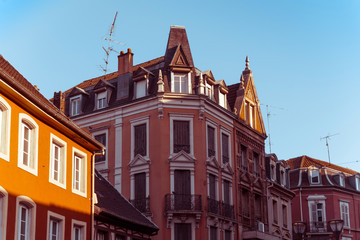 Fototapeta premium Antique building view in Old Town Mulhouse,France