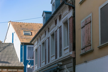 Antique building view in Old Town Mulhouse,France
