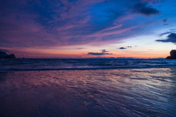 Fototapeta premium After sunset at Railay Beach, Thailand