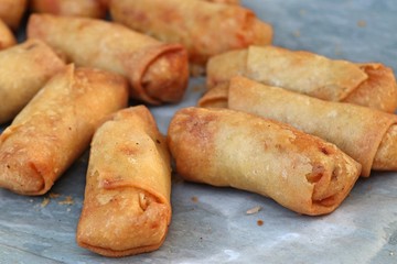 spring rolls at street food