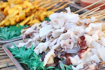 grilled squid in street food