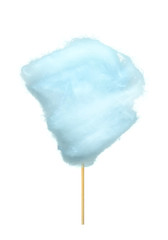 Realistic Blue Cotton Candy on Stick Isolated