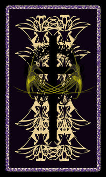 Tarot cards - back design. Byzantine cross