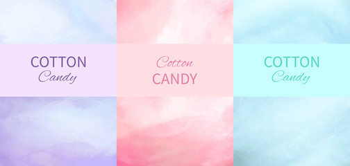 Cotton Candy Backgrounds in Purple, Pink and Blue