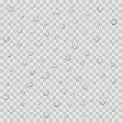 Seamless Pattern with Rain Drops Isolated Vector