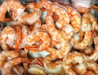 Freashly cooked shrimp ready to eat