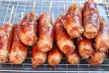 BBQ sausages at street food