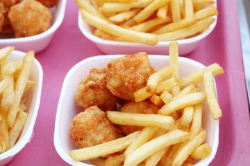 French fries and nuggets