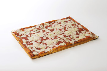 Four Cheeses Pizza on white background