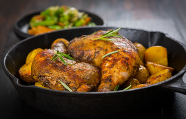 Baked chicken legs with potatos