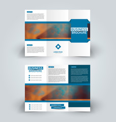Brochure template. Business trifold flyer.  Creative design trend for professional corporate style. Vector illustration.