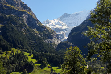 Alpine mountains range as seen from Grindelwald