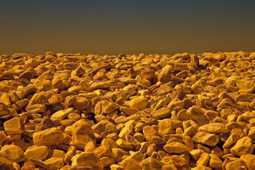 White and gray stones softly rounded - toned image with copy space