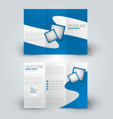 Brochure mock up design template for business, education, advertisement. Trifold booklet editable printable vector illustration.
