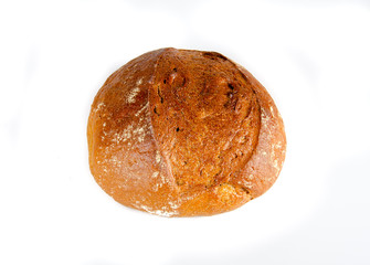 freshly baked bread isolated on white background