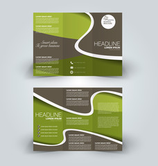 Brochure mock up design template for business, education, advertisement. Trifold booklet editable printable vector illustration.
