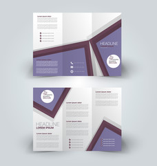 Brochure mock up design template for business, education, advertisement. Trifold booklet editable printable vector illustration.