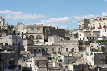 Fototapeta na wymiar View of the quarter of the ancient city of Matera. Italy, Europe.