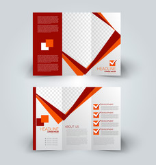 Brochure mock up design template for business, education, advertisement. Trifold booklet editable printable vector illustration.