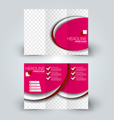 Naklejka premium Brochure mock up design template for business, education, advertisement. Trifold booklet editable printable vector illustration.