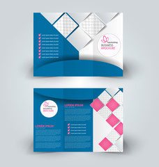 Brochure mock up design template for business, education, advertisement. Trifold booklet editable printable vector illustration.