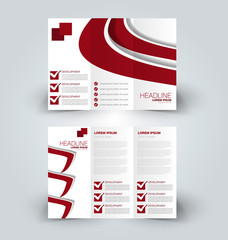 Brochure mock up design template for business, education, advertisement. Trifold booklet editable printable vector illustration.