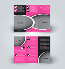 Brochure mock up design template for business, education, advertisement. Trifold booklet editable printable vector illustration.