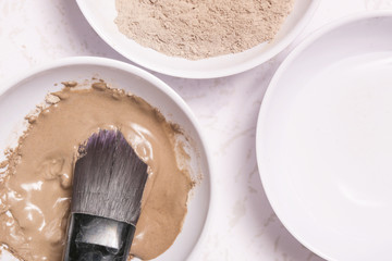 Clay powder and water - facial mask ingredients