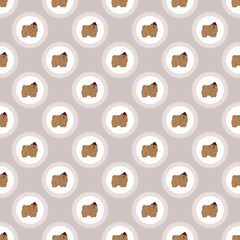 Chow Chow. Breeds of dogs. Seamless pattern. Minimalism. Dog is a symbol of 2018. Chinese calendar. Vector