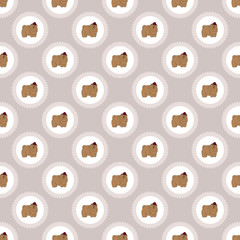 Chow Chow. Breeds of dogs. Seamless pattern. Minimalism. Dog is a symbol of 2018. Chinese calendar. Vector