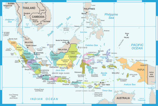 Indonesia Map - Vector Illustration