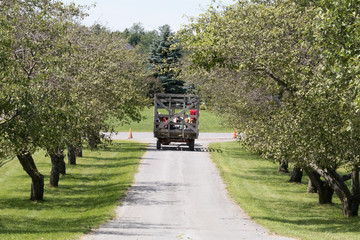 Wagon ride on the farm