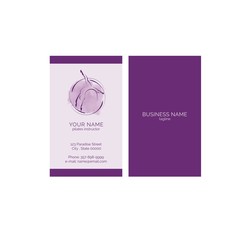 Pilates business card vector template