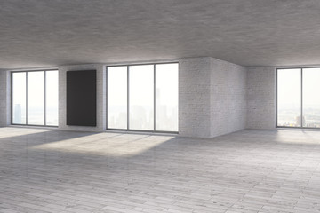 Fototapeta premium Modern room with empty banner