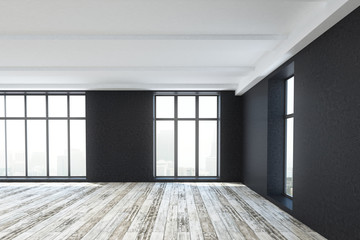 Contemporary room with empty wall