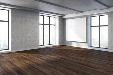 Fototapeta premium Modern room with empty billboard