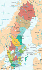Sweden Map - Vector Illustration