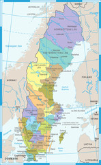 Sweden Map - Vector Illustration