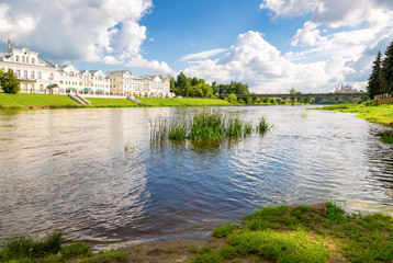 Obraz premium Provincial Russian town of Torzhok in summer sunny day