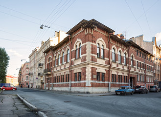 Ancient building in St. Petersburg, on the Griboedov Canal