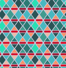 Abstract triangle and rhombus seamless pattern. Geometric vector illustration